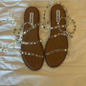 Steve Madden clear studded sandals Size 10
